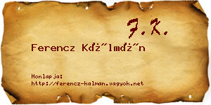 Ferencz Kálmán névjegykártya